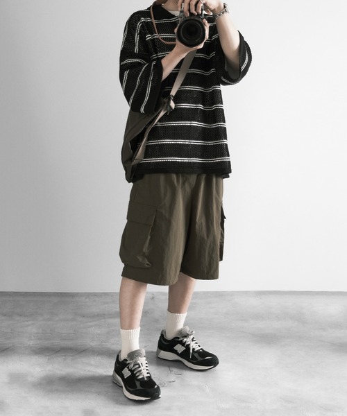 RUUBON（ルーボン）の「【RUUBON】border mesh knit polo / ボーダーメッシュニットポロ（ポロシャツ・メンズ・ブラック/ホワイト・L/M/S）」の20枚目の写真