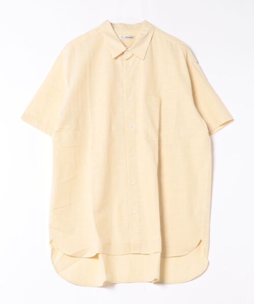 STYLEBLOCK（スタイルブロック）の「シャンブレー半袖シャツ(BIGシルエット)（シャツ/ブラウス・メンズ・ベージュ/ネイビー/ホワイト・M/L）」の6枚目の写真