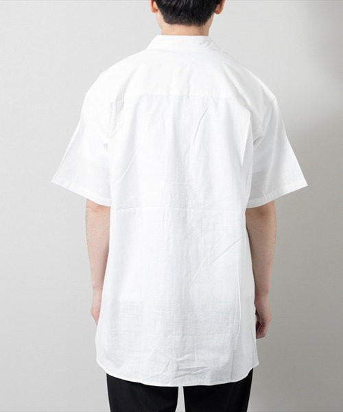 STYLEBLOCK（スタイルブロック）の「シャンブレー半袖シャツ(BIGシルエット)（シャツ/ブラウス・メンズ・ベージュ/ネイビー/ホワイト・M/L）」の9枚目の写真