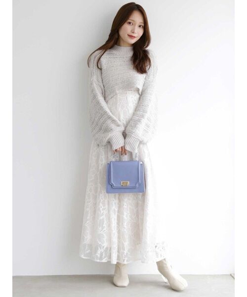 MERCURYDUO（マーキュリーデュオ）の「アコーディオンスクエアバッグ（ハンドバッグ・レディース・アイボリー/ブラック/ブルー/ベビーピンク/ピンク・FREE）」の8枚目の写真