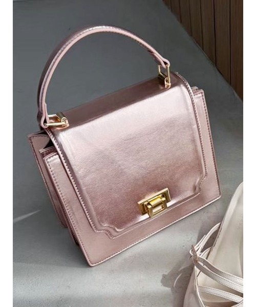 MERCURYDUO（マーキュリーデュオ）の「アコーディオンスクエアバッグ（ハンドバッグ・レディース・アイボリー/ブラック/ブルー/ベビーピンク/ピンク・FREE）」の4枚目の写真