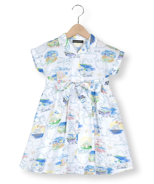 BeBe（ベベ）の「【お揃い】【reductionコラボ】サマークルーズプリントシャツワンピース(100~150cm)（シャツワンピース・キッズ・ブルー系その他・110cm/150cm/130cm/120cm/140cm/100cm）」の7枚目の写真