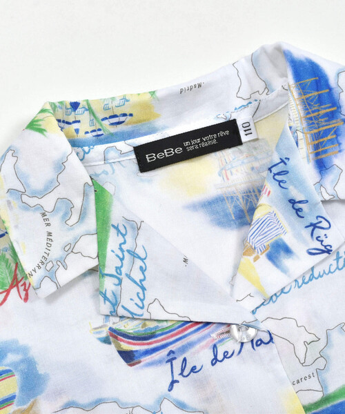BeBe（ベベ）の「【お揃い】【reductionコラボ】サマークルーズプリントシャツワンピース(100~150cm)（シャツワンピース・キッズ・ブルー系その他・110cm/150cm/130cm/120cm/140cm/100cm）」の9枚目の写真