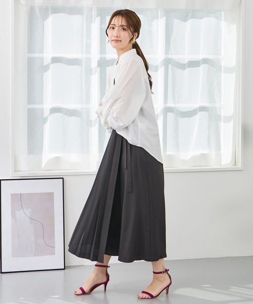 NICOLE white（ニコルホワイト）の「プリーツラップパンツ（その他パンツ・レディース・ブラック/グレー/イエロー/ブルー・FREE）」の7枚目の写真