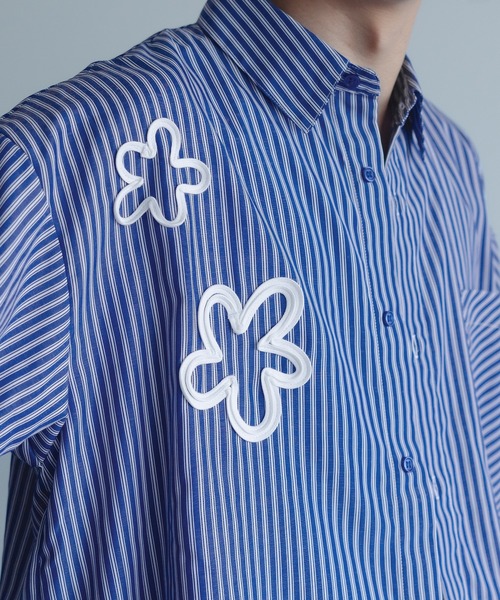 セール】フラワーコードストライプシャツ（シャツ/ブラウス）｜epnok