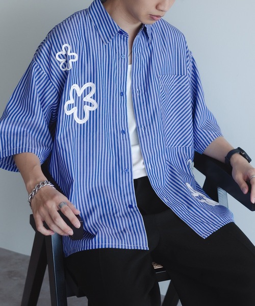 セール】フラワーコードストライプシャツ（シャツ/ブラウス）｜epnok