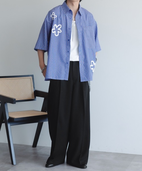 セール】フラワーコードストライプシャツ（シャツ/ブラウス）｜epnok