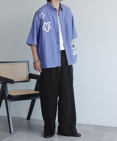 セール】フラワーコードストライプシャツ（シャツ/ブラウス）｜epnok