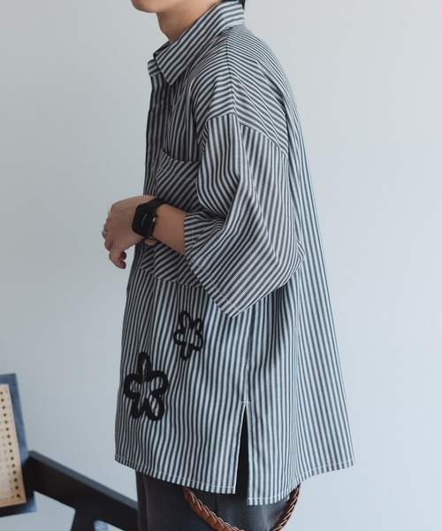 セール】フラワーコードストライプシャツ（シャツ/ブラウス）｜epnok