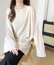 emi+（エミプラス）の「袖シアードッキングカットソー（Tシャツ/カットソー）」