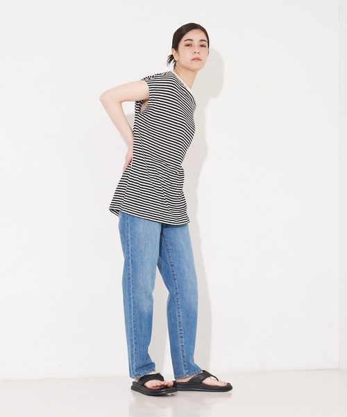 collex（コレックス）の「【WEB限定】フレンチスリーブボーダーTシャツ（Tシャツ/カットソー・レディース・ブルー系その他/ブラック系その他・フリー）」の4枚目の写真