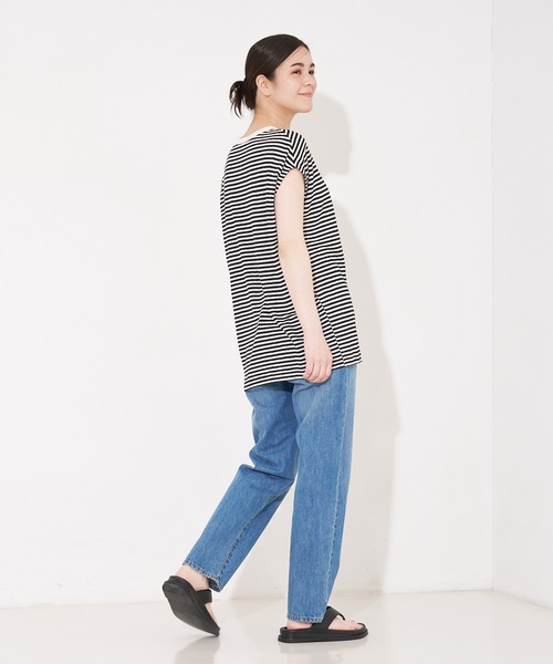 collex（コレックス）の「【WEB限定】フレンチスリーブボーダーTシャツ（Tシャツ/カットソー・レディース・ブルー系その他/ブラック系その他・フリー）」の5枚目の写真