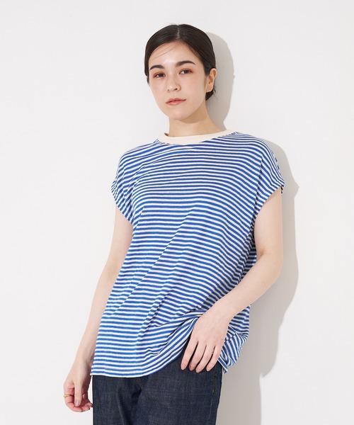 collex（コレックス）の「【WEB限定】フレンチスリーブボーダーTシャツ（Tシャツ/カットソー・レディース・ブルー系その他/ブラック系その他・フリー）」の10枚目の写真