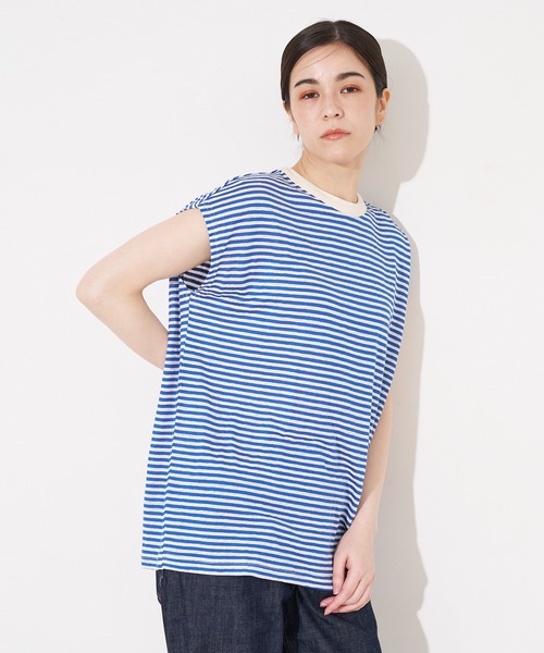 collex（コレックス）の「【WEB限定】フレンチスリーブボーダーTシャツ（Tシャツ/カットソー・レディース・ブルー系その他/ブラック系その他・フリー）」の11枚目の写真