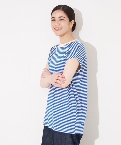 collex（コレックス）の「【WEB限定】フレンチスリーブボーダーTシャツ（Tシャツ/カットソー・レディース・ブルー系その他/ブラック系その他・フリー）」の12枚目の写真