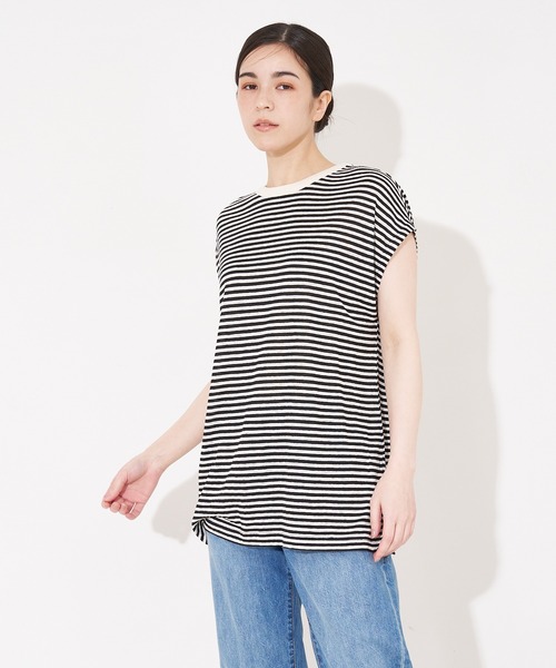 collex（コレックス）の「【WEB限定】フレンチスリーブボーダーTシャツ（Tシャツ/カットソー・レディース・ブルー系その他/ブラック系その他・フリー）」の13枚目の写真