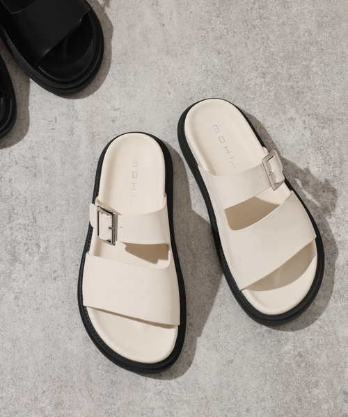 MOHI（モヒ）の「《WEB限定追加》【MOHI / モヒ】ベルトサンダル（サンダル・レディース・ブラック/ホワイト×ホワイト・38/37/36/39）」の4枚目の写真