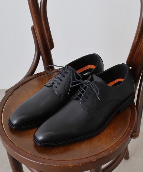 ストレッチ牛革ビジネスプレーンレース