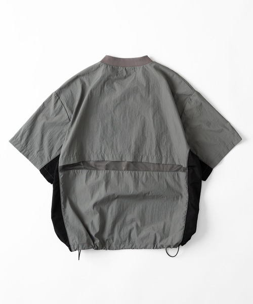 kutir(クティール)の「【低身長だからカッコよく着こなせるアイテム】バイカラーナイロンメッシュトップス(セットアップ着用可能)(その他トップス・メンズ・ブラック/ライトグレー/ネイビー・SMALL/MEDIUM)」の5枚目の写真