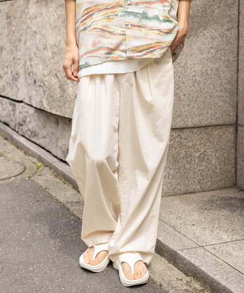 niko and...（ニコアンド）の「リネンブレンドワイドチノ（チノパンツ・メンズ・ブラック/ベージュ/オフホワイト・MEDIUM/LARGE）」の8枚目の写真