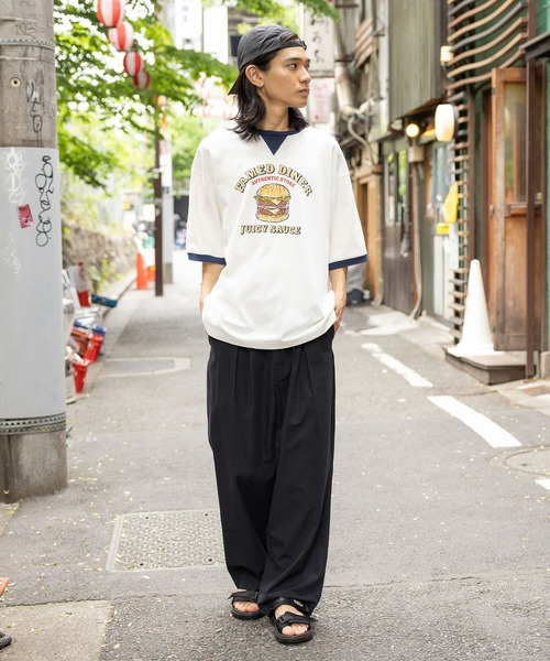 niko and...（ニコアンド）の「リネンブレンドワイドチノ（チノパンツ・メンズ・ブラック/ベージュ/オフホワイト・MEDIUM/LARGE）」の10枚目の写真