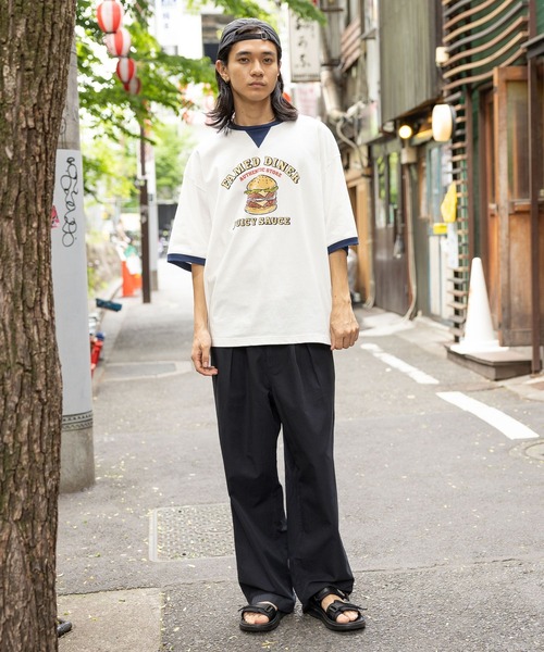 niko and...（ニコアンド）の「リネンブレンドワイドチノ（チノパンツ・メンズ・ブラック/ベージュ/オフホワイト・MEDIUM/LARGE）」の11枚目の写真