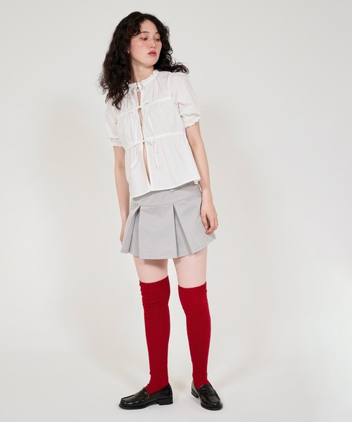 TINA:JOJUN(ティーナジョジュン)の「エンブレム刺繍入り ルーズソックス TINA:JOJUN(ソックス/靴下・レディース・レッド/グレー/ブラウン/ベージュ・F)」の13枚目の写真