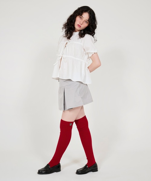 TINA:JOJUN(ティーナジョジュン)の「エンブレム刺繍入り ルーズソックス TINA:JOJUN(ソックス/靴下・レディース・レッド/グレー/ブラウン/ベージュ・F)」の15枚目の写真
