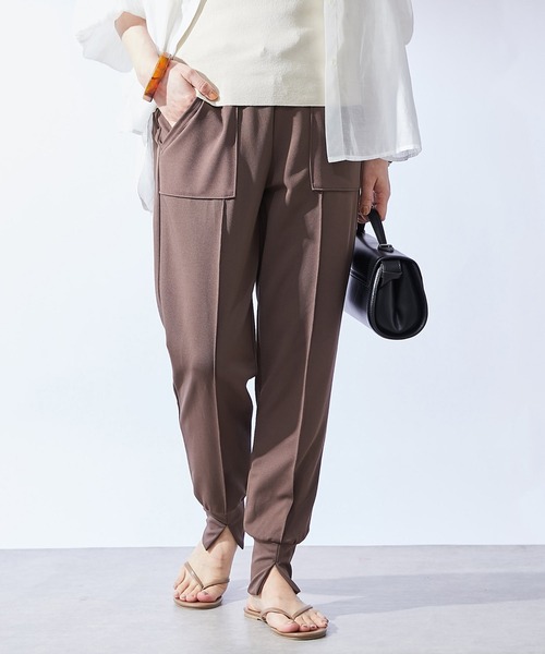 un dix cors(アンディコール)の「スリットジョガーパンツ(スラックス・レディース・ブラック/モカ・FREE)」の2枚目の写真