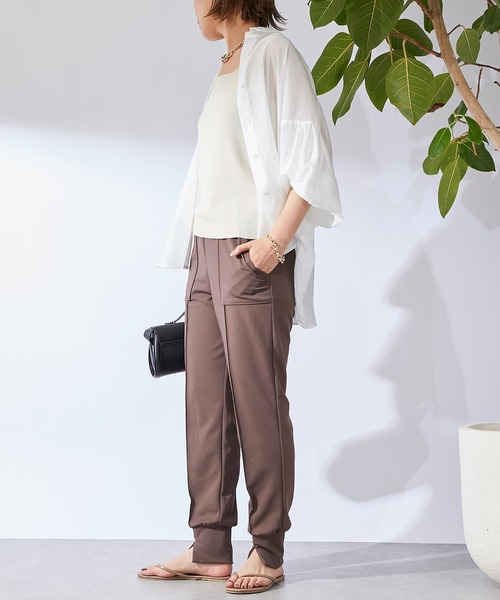 un dix cors(アンディコール)の「スリットジョガーパンツ(スラックス・レディース・ブラック/モカ・FREE)」の9枚目の写真