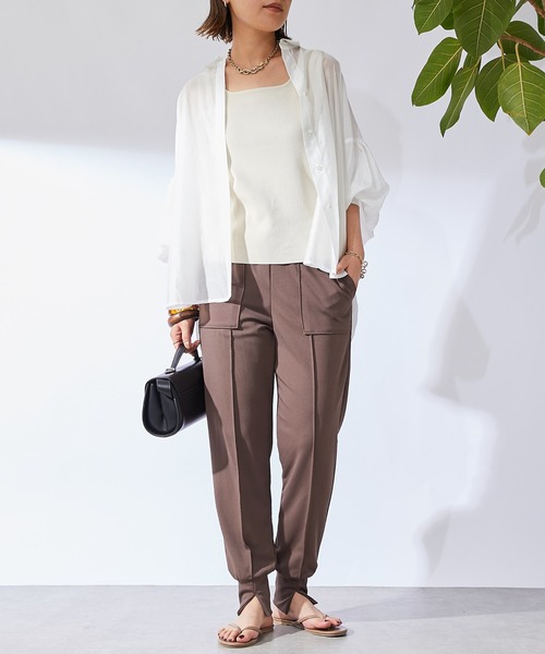 un dix cors(アンディコール)の「スリットジョガーパンツ(スラックス・レディース・ブラック/モカ・FREE)」の11枚目の写真