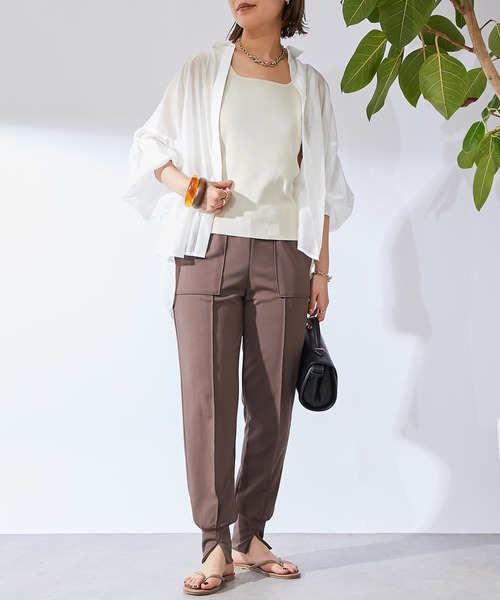 un dix cors(アンディコール)の「スリットジョガーパンツ(スラックス・レディース・ブラック/モカ・FREE)」の8枚目の写真