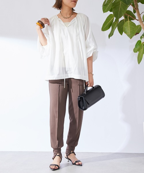 un dix cors(アンディコール)の「スリットジョガーパンツ(スラックス・レディース・ブラック/モカ・FREE)」の13枚目の写真