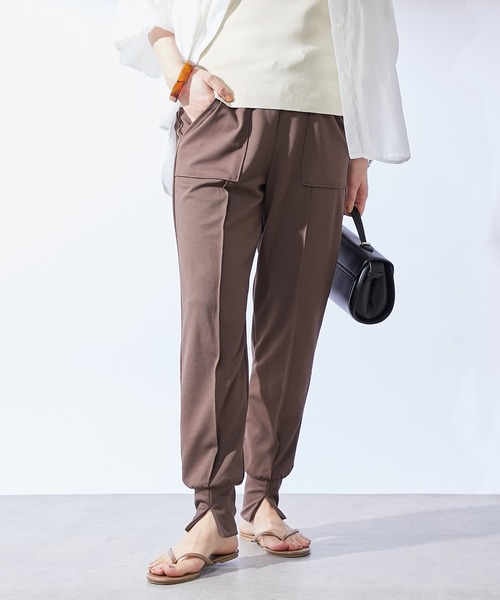 un dix cors(アンディコール)の「スリットジョガーパンツ(スラックス・レディース・ブラック/モカ・FREE)」の3枚目の写真