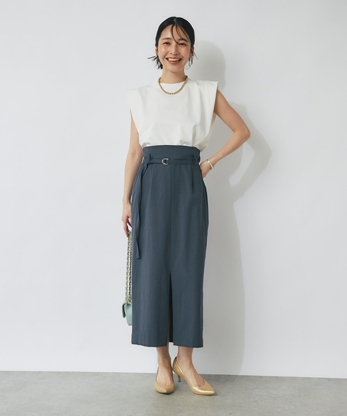 La boutique BonBon（ラブティックボンボン）の「【二の腕すっきり】ノースリクロップドカットソー（Tシャツ/カットソー・レディース・ホワイト/チャコールグレー/スカイブルー・FREE）」の8枚目の写真
