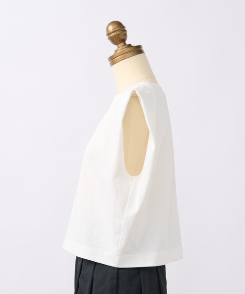 La boutique BonBon ノースリーブ チュニック 38 セール】【二の腕すっきり】ノースリクロップドカットソー（T