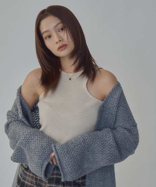 bita.(ビタ)の「アメスリニットタンク(タンクトップ・レディース・ブラウン/ブラック/アイボリー・FREE)」の2枚目の写真