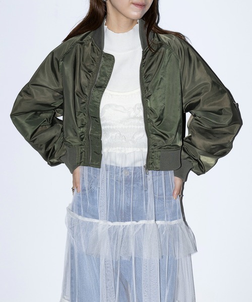 MAISON BREEZE reveur(メゾンブリーズレヴール)の「【MAISON BREEZE reveur】150DラグランショートMA-1 trc(MA-1・レディース・カーキ/ブラック/グリーン・FREE)」の1枚目の写真
