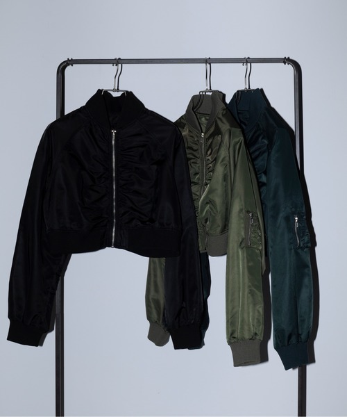 MAISON BREEZE reveur(メゾンブリーズレヴール)の「【MAISON BREEZE reveur】150DラグランショートMA-1 trc(MA-1・レディース・カーキ/ブラック/グリーン・FREE)」の12枚目の写真