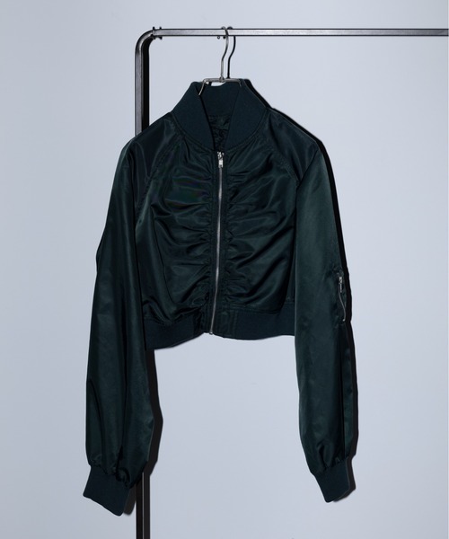 MAISON BREEZE reveur(メゾンブリーズレヴール)の「【MAISON BREEZE reveur】150DラグランショートMA-1 trc(MA-1・レディース・カーキ/ブラック/グリーン・FREE)」の4枚目の写真
