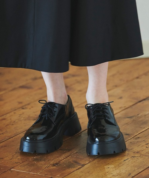 31 Sons de mode（トランテアン　ソン　ドゥ　モード）の「オックスフォードレースアップシューズ（ローファー・レディース・ダークブラウン/ブラック・S/M/L）」の12枚目の写真