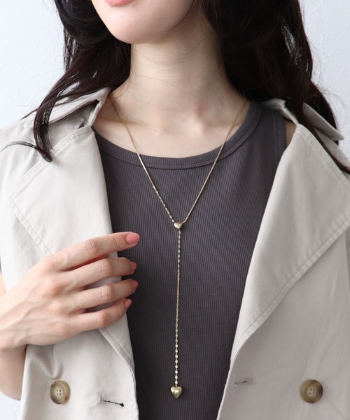 セール】ハート×ハートスライドネックレス（ネックレス）｜Three Four