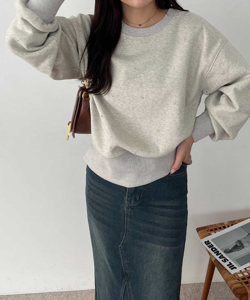 オドリドリ　SAR 【極美品】 セール】裏起毛スタッズスウェット（スウェット）｜nelliy