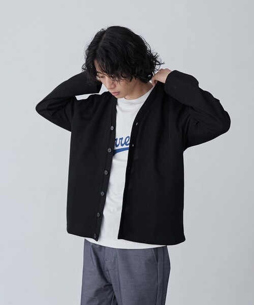 coen(コーエン)の「ニットライクカーディガン(パーカー・メンズ・マスタード/ネイビー/ブラック・S/M/L/XL)」の4枚目の写真