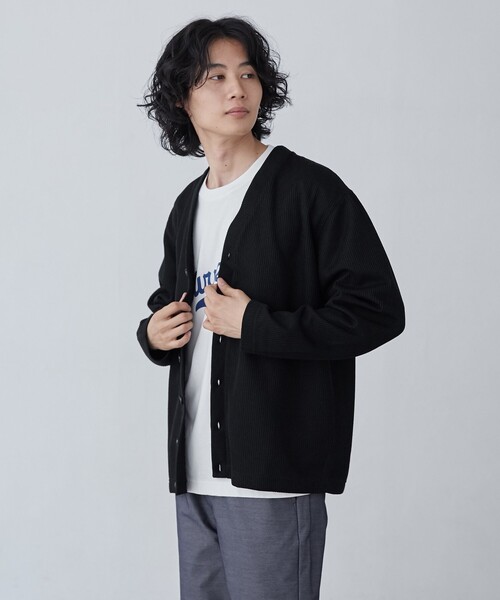 coen(コーエン)の「ニットライクカーディガン(パーカー・メンズ・マスタード/ネイビー/ブラック・S/M/L/XL)」の8枚目の写真