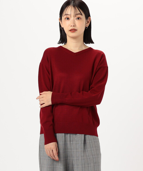 COMME CA ISM（コムサイズム）の「【 マシンウォッシャブル 】ベーシックＶネックニット（ニット/セーター・レディース・チャコール/ブラック/レッド/ホワイト・LARGE/MEDIUM）」の18枚目の写真