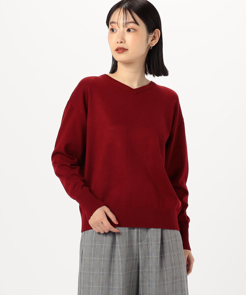 COMME CA ISM（コムサイズム）の「【 マシンウォッシャブル 】ベーシックＶネックニット（ニット/セーター・レディース・チャコール/ブラック/レッド/ホワイト・LARGE/MEDIUM）」の19枚目の写真