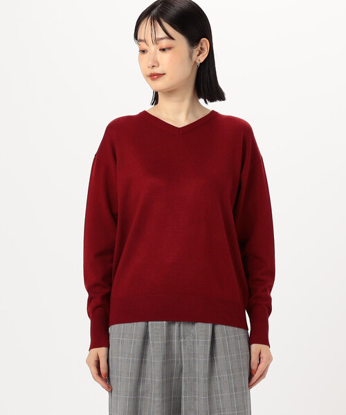 COMME CA ISM（コムサイズム）の「【 マシンウォッシャブル 】ベーシックＶネックニット（ニット/セーター・レディース・チャコール/ブラック/レッド/ホワイト・LARGE/MEDIUM）」の20枚目の写真