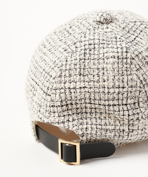 CULLNI（クルニ）の「Butcher Tweed Leather Emblem Cap（キャップ・メンズ・ブラック/ネイビー/ホワイト・ONESIZE）」の13枚目の写真