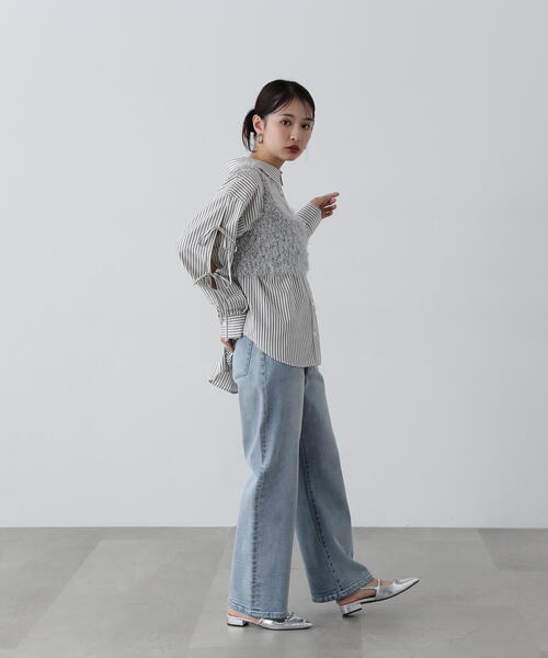 N.（N. Natural Beauty Basic）（エヌエヌナチュラルビューティーベーシック）の「◆【LOGAN】フェザービスチェ（ベスト・レディース・グレー/ピンク・MEDIUM）」の8枚目の写真